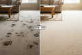 Before and after carpet cleaning service